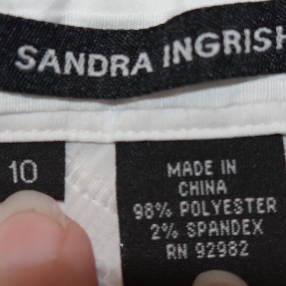 Women's Sandra Ingrish Size 10 White Long Sleeve Button Down Blouse - Picture 2 of 6